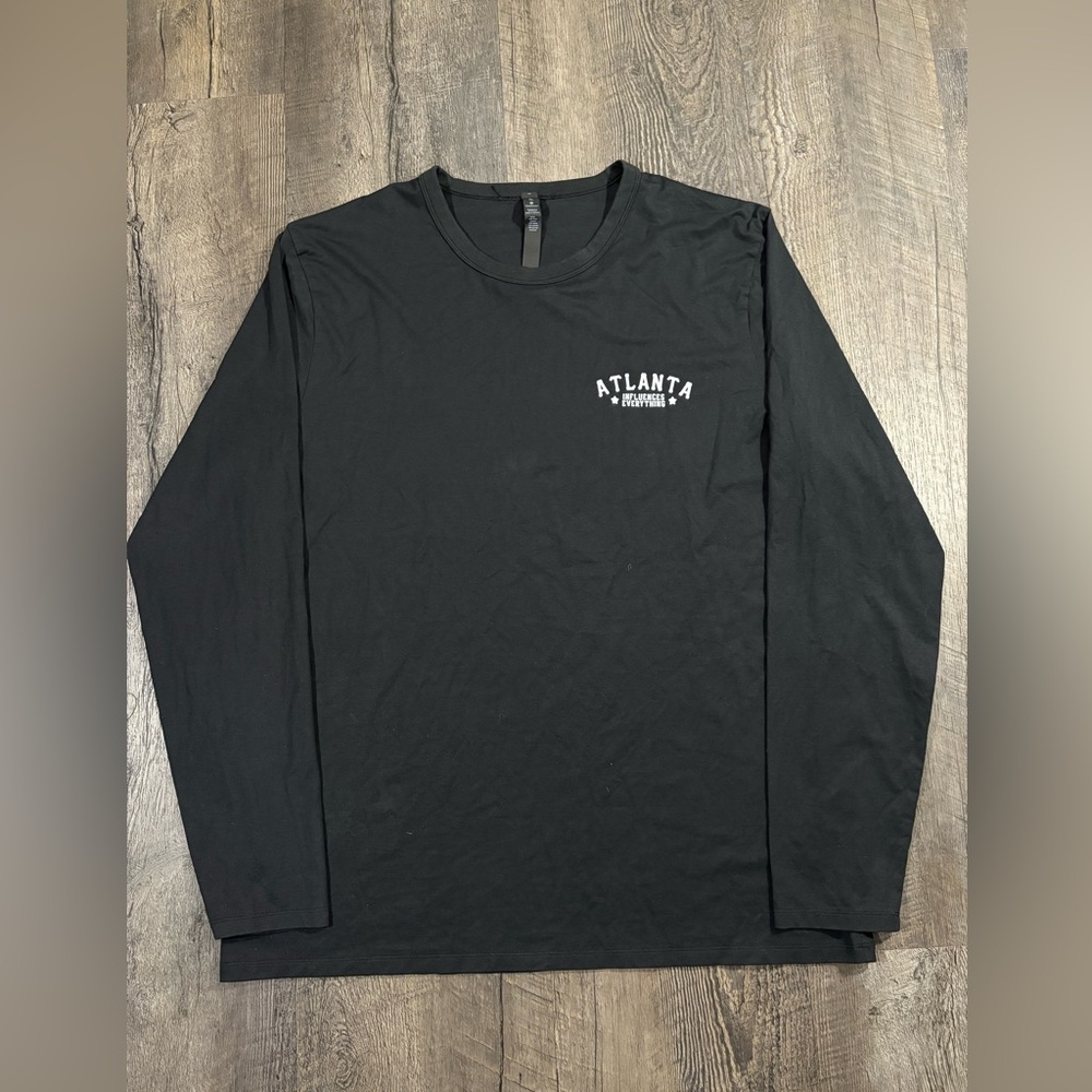 LULULEMON “Atlanta Influences Everything” Long-Sleeve Black Mens Shirt